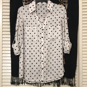 Long-Sleeved (Or Not) Polka-Dot Blouse by Express The Portofino Shirt